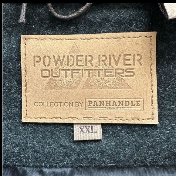 Powder River Outfitters Men’s Wool Zipper Black Jacket with Front Pockets - Picture 5 of 11